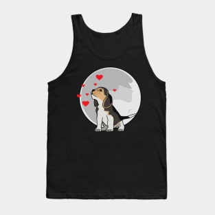 Cute Beagle Dog Love Night Tank Top